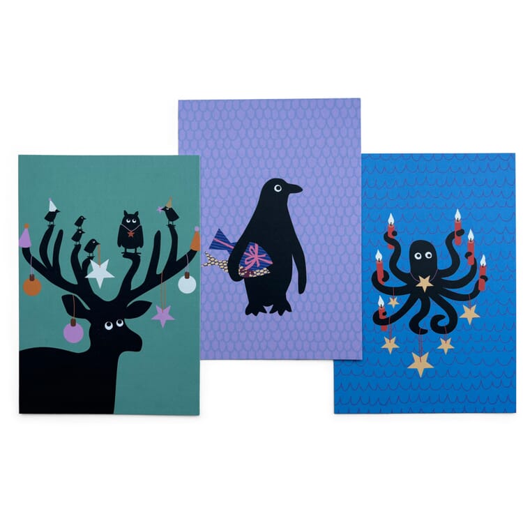 Set di cartoline natalizie con animali
