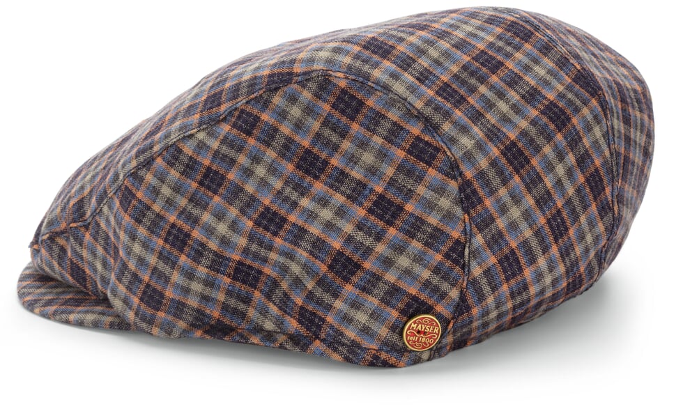 Herren-Leinenkappe kariert Multicolor