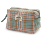 Toiletry bag N° 42 small, plaid, gray-blue