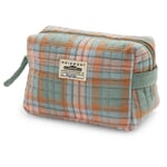 Toiletry bag N°42 small, plaid, gray-blue