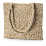 Ladies tote bag crocheted, natural