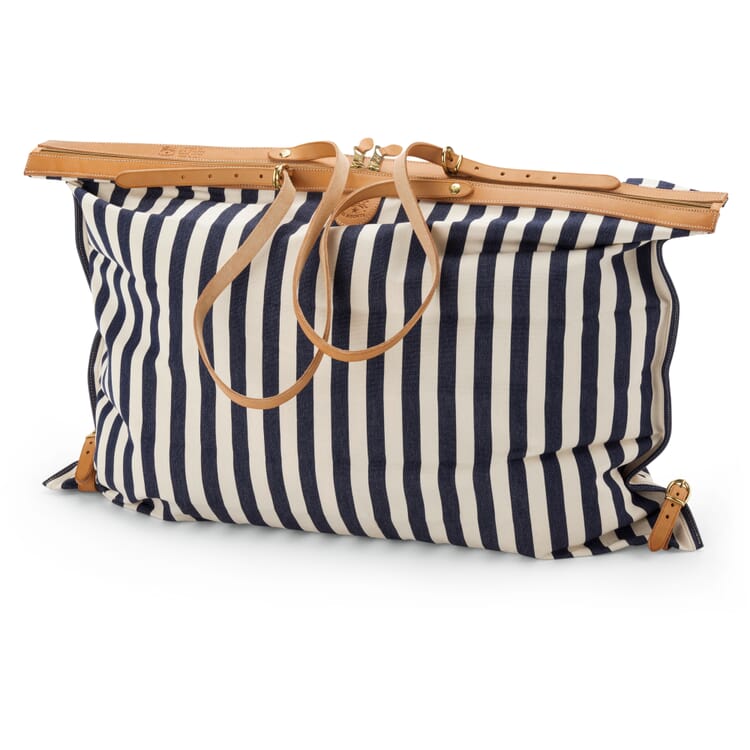 Bolsa de viaje plegable de lona a rayas