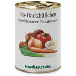 Bio-Hackbällchen in mediterraner Tomatensauce