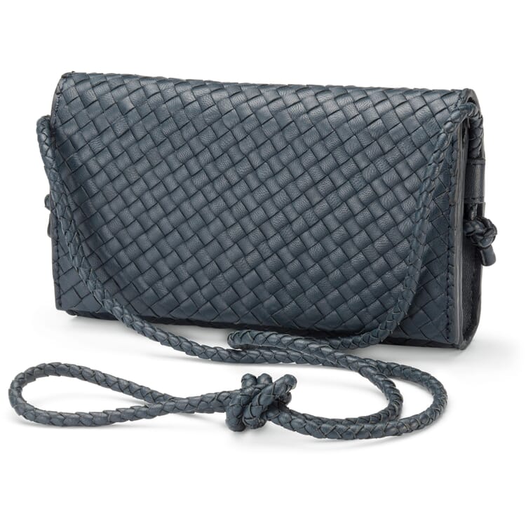 Damen-Handtasche geflochten, dunkelblau