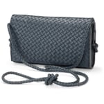 Women's handbag, braided, dark blue