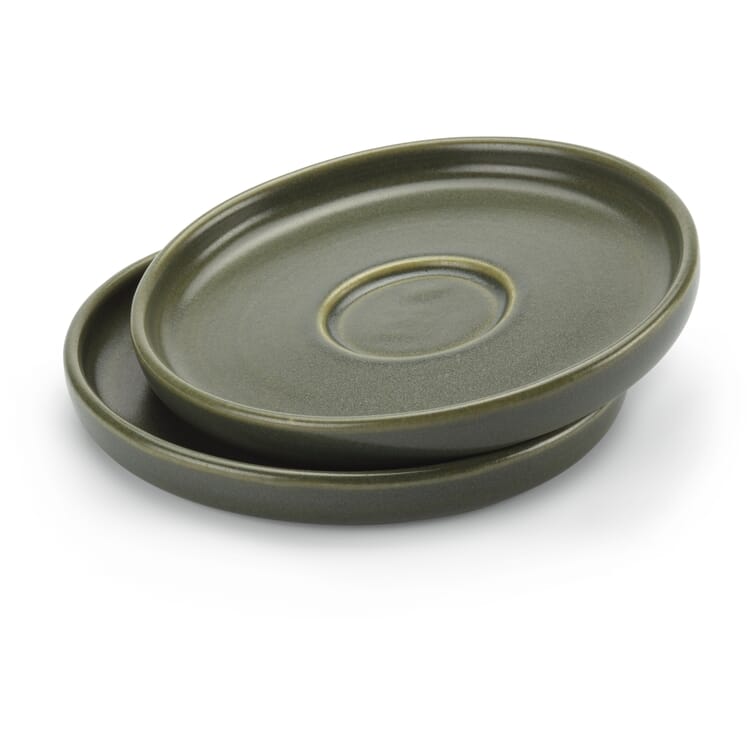 Saucer for espresso cup (2 pieces), Matte green