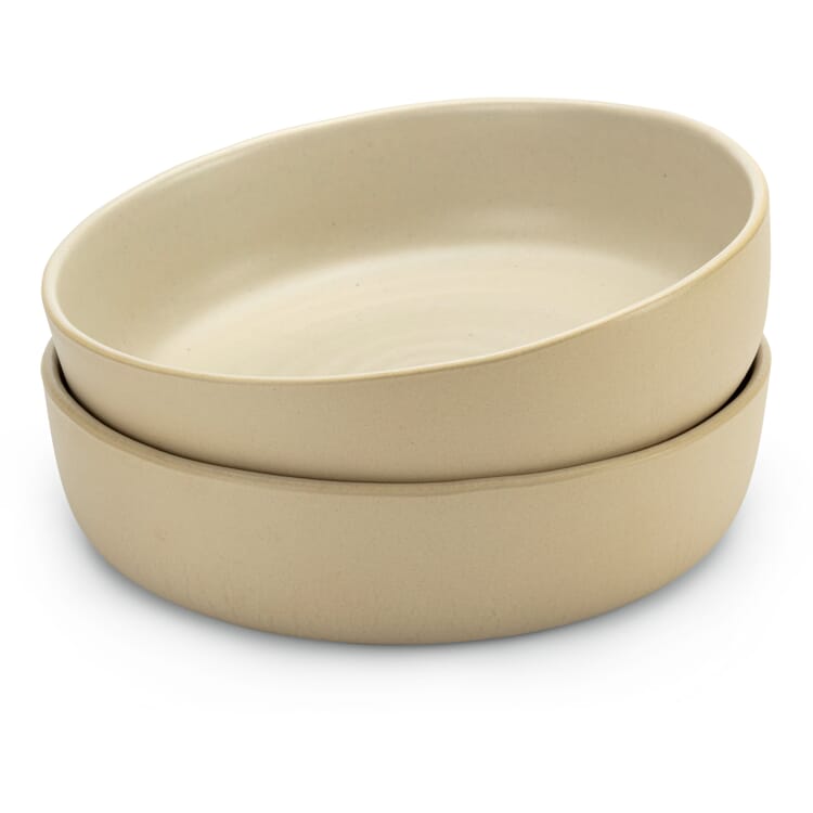 Grote soepkom (2 stuks), Natuurlijk beige