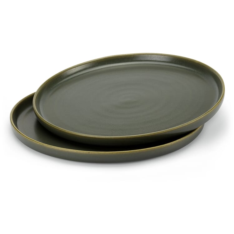 Assiettes de table, Vert mat
