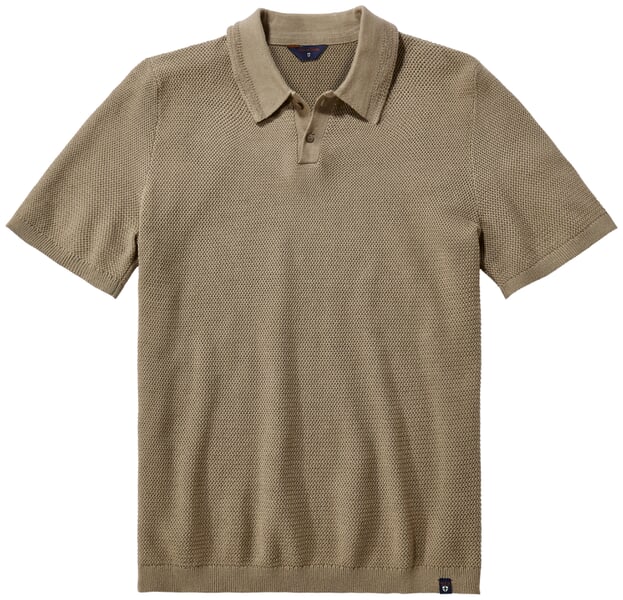 Herren-Poloshirt gestrickt Camel