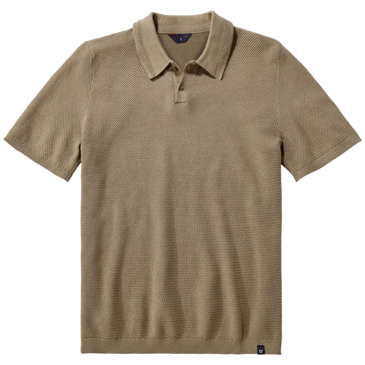Herren-Poloshirt gestrickt, Camel