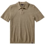 Knitted men's polo shirt Camel