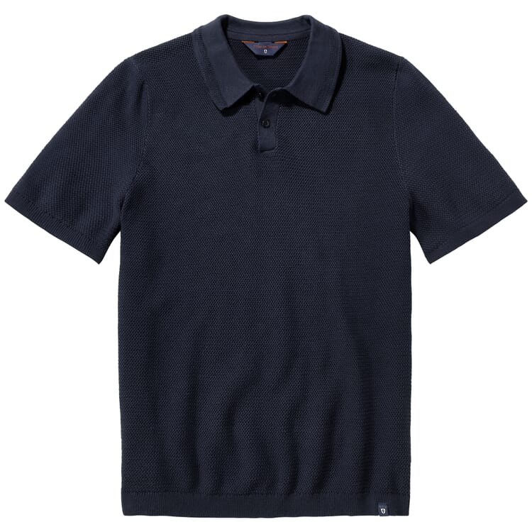 Herren-Poloshirt gestrickt, Dunkelblau