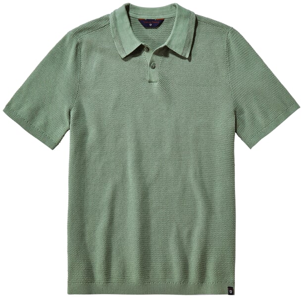 Herren-Poloshirt gestrickt Salbeigrün
