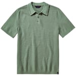Strikket poloshirt til mænd Salviegrøn