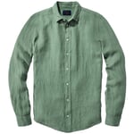 Chemise en lin pour homme prélavée Vert sauge