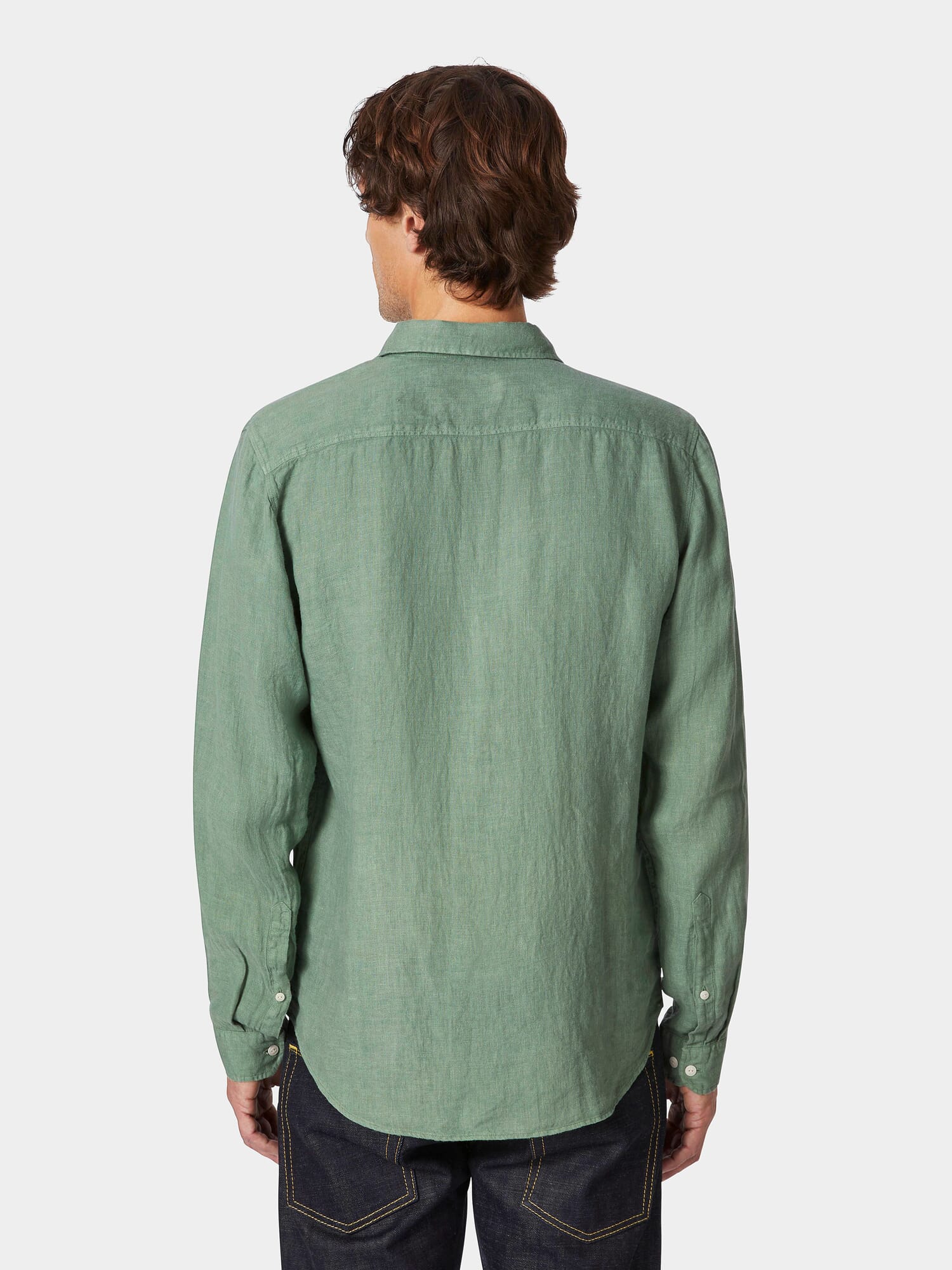 【KOOLOSET】Sage Linen Half Shirt Sage Green Linen Casual Short Sleeves Shirt – Gothilo