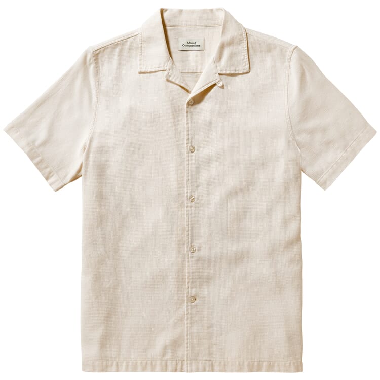 Chemise homme demi-manches, Blanc cassé