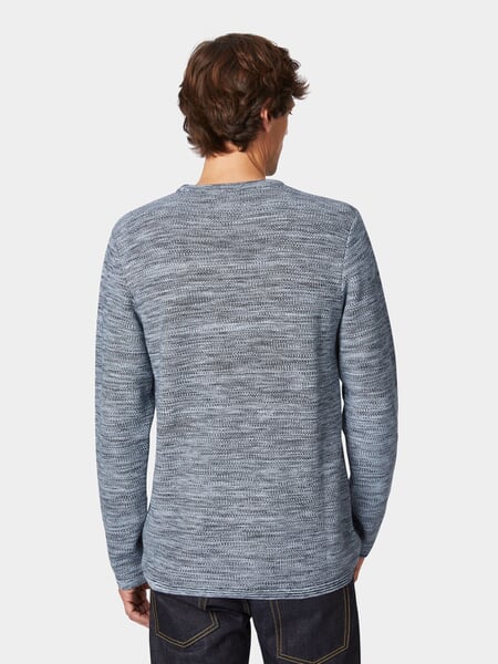 Herren-Strickpullover Baumwolle Blau, Tragebild