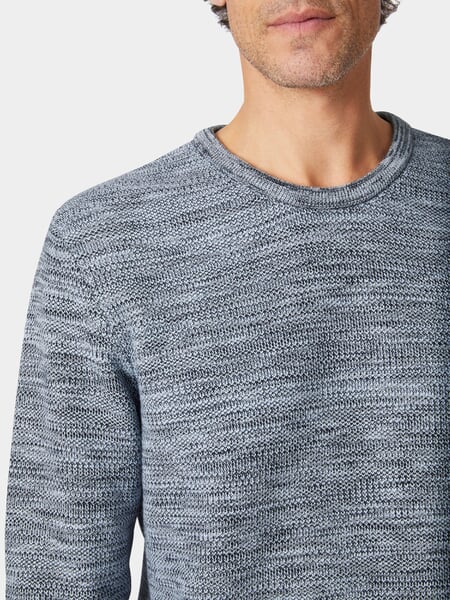 Herren-Strickpullover Baumwolle Blau, Detailsicht