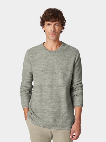 Herren-Strickpullover Baumwolle Grün, Tragebild