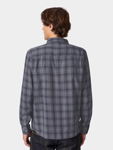 Camicia a quadri da uomo Grigio-blu, Tragebild