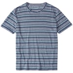 Gestreept linnen heren-T-shirt Blauwe tinten