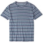 T-shirt i stribet hør til mænd Nuancer af blå