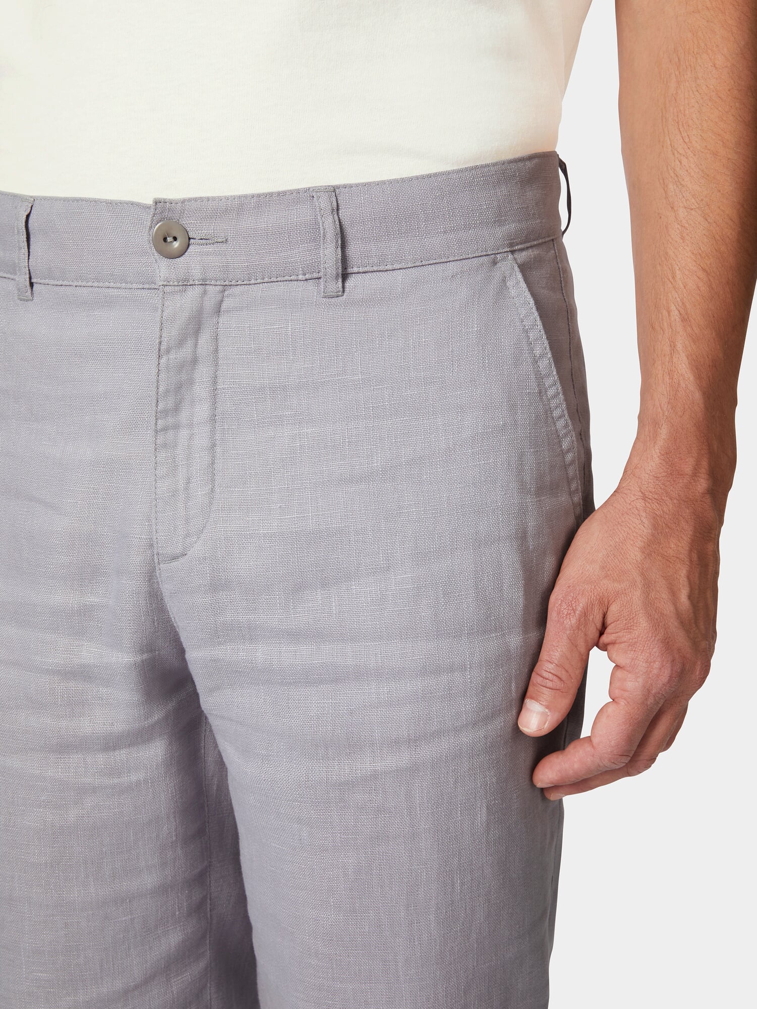 Men's Linen Pants, Light Gray