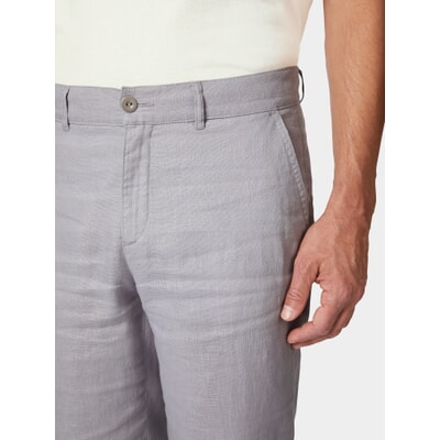 grey linen dress pants 100% LINEN SUIT PANTS - Blue / Gray