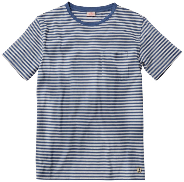Camiseta de rayas para hombre Azul medio-blanco