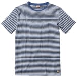 Stribet T-shirt til mænd Medium blå-hvid