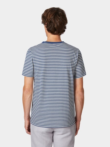 Heren-T-shirt Ringel Medium blauw-wit, gepresenteerd op een model