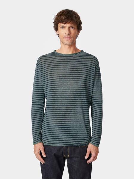 Herren-Strickpulli Grün-Blau, Tragebild