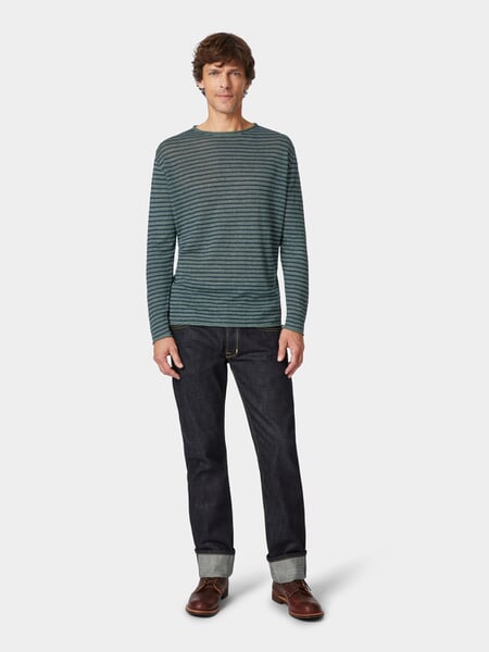 Herren-Strickpulli Grün-Blau, Tragebild