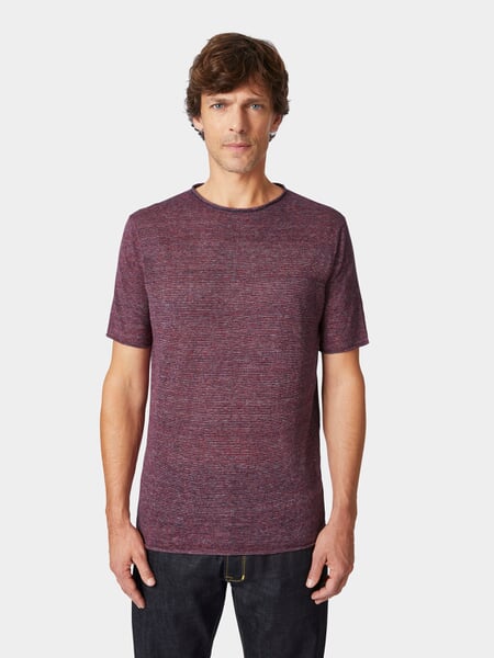 Herren-Strickshirt Rotmelange, Tragebild
