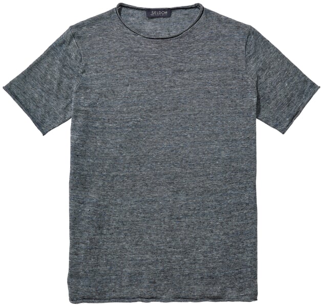 Gebreid herenhemd Blauw-melange