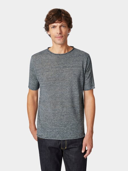 Herren-Strickshirt Blaumelange, Tragebild