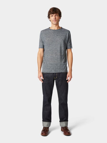 Herren-Strickshirt Blaumelange, Tragebild