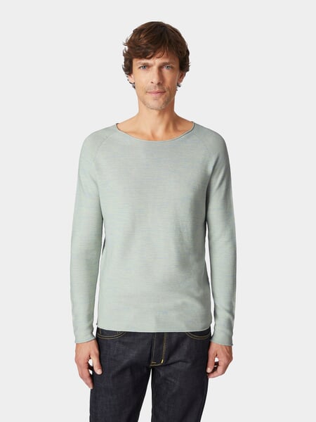 Herren-Strickpullover Bleumelange, Tragebild