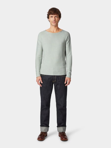 Herren-Strickpullover Bleumelange, Tragebild