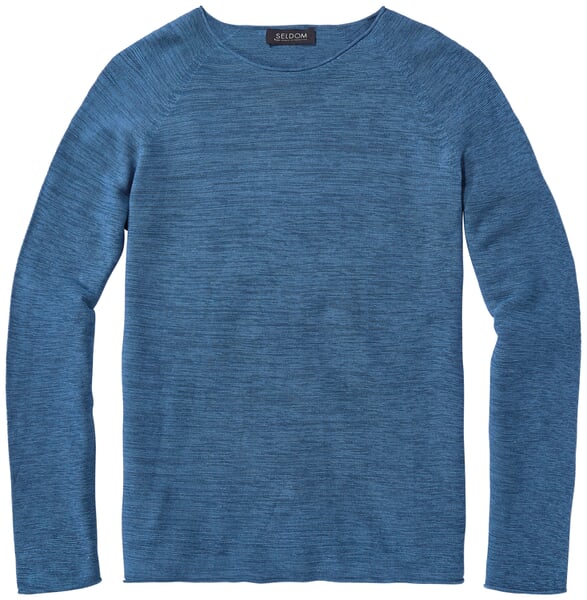Mens Knit Sweater Blue melange