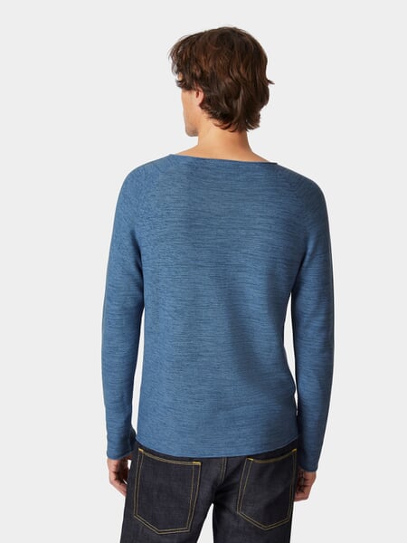 Herren-Strickpullover Blaumelange, Tragebild