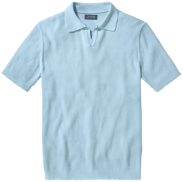 Men's knitted polo Light blue