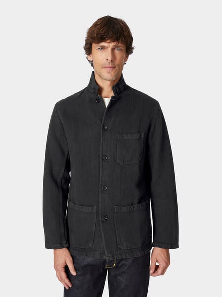 Herrenjacke Baumwolle und Leinen Grafit, Tragebild