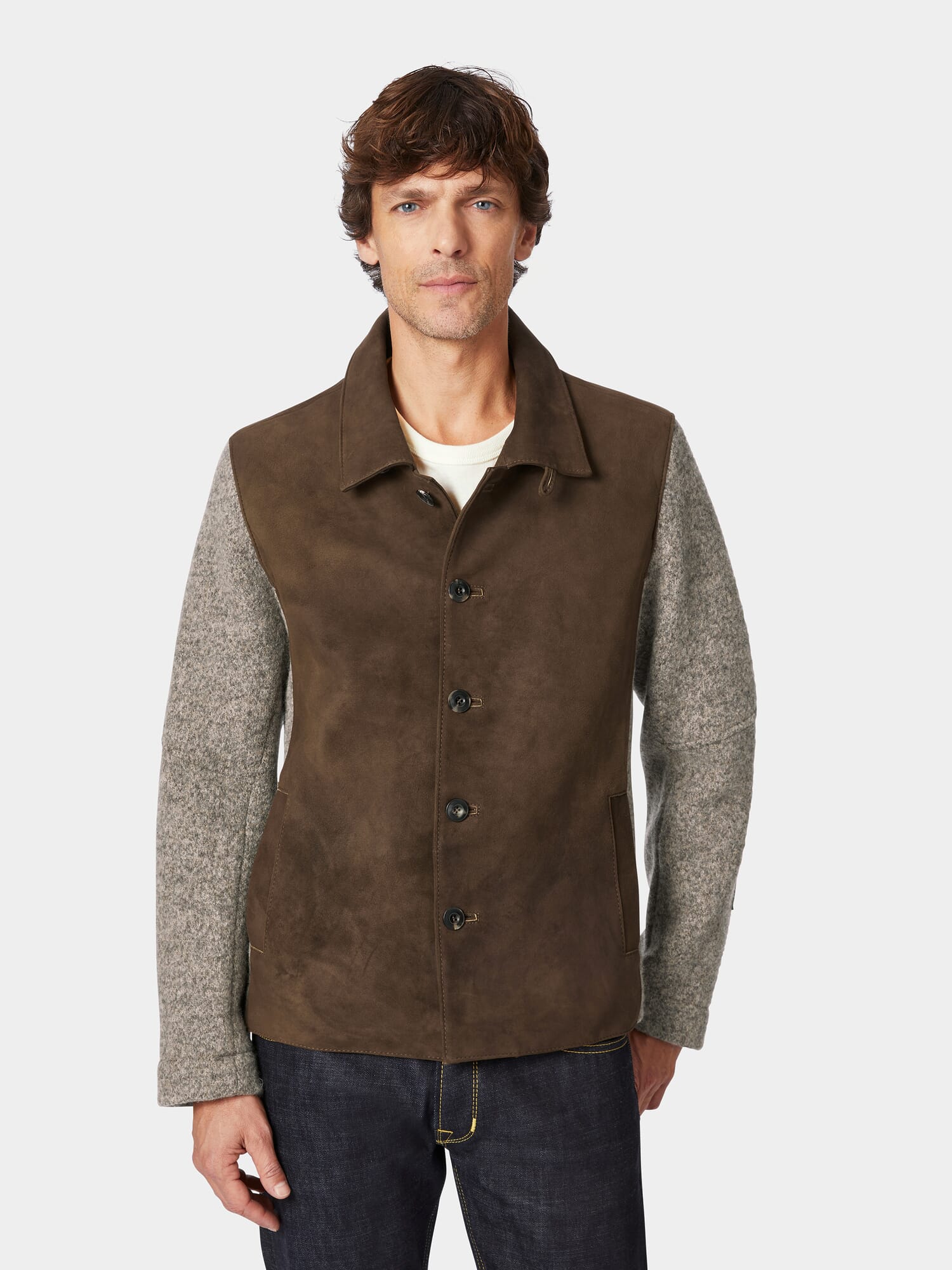 ジャケット・アウター Paul Harnden deerskin jacket brown M Mens Buckskin Leather Suede Jacket Fringes Deerskin Mountain Man