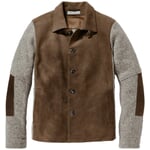Chaqueta de hombre de piel de ciervo y lana Marrón