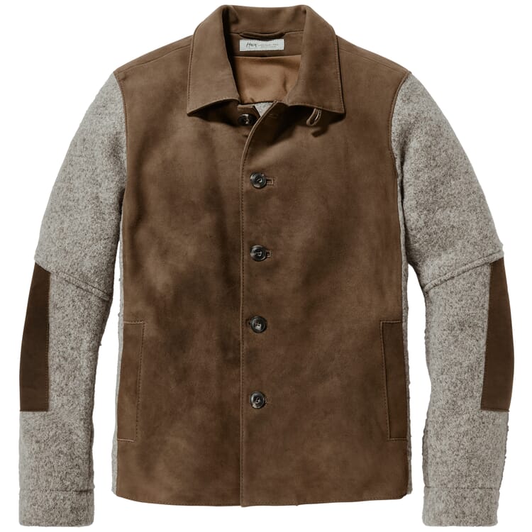 Men jacket deerskin and woolen whale