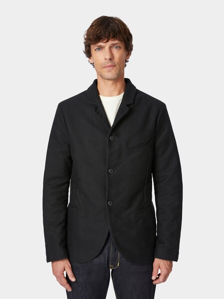 Veste homme double fil pilote Noir, présenté sur un modèle
