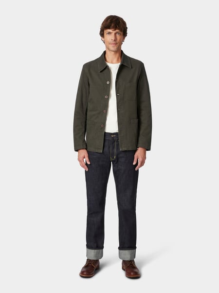 Herren-Arbeitsjacke Khaki, Tragebild