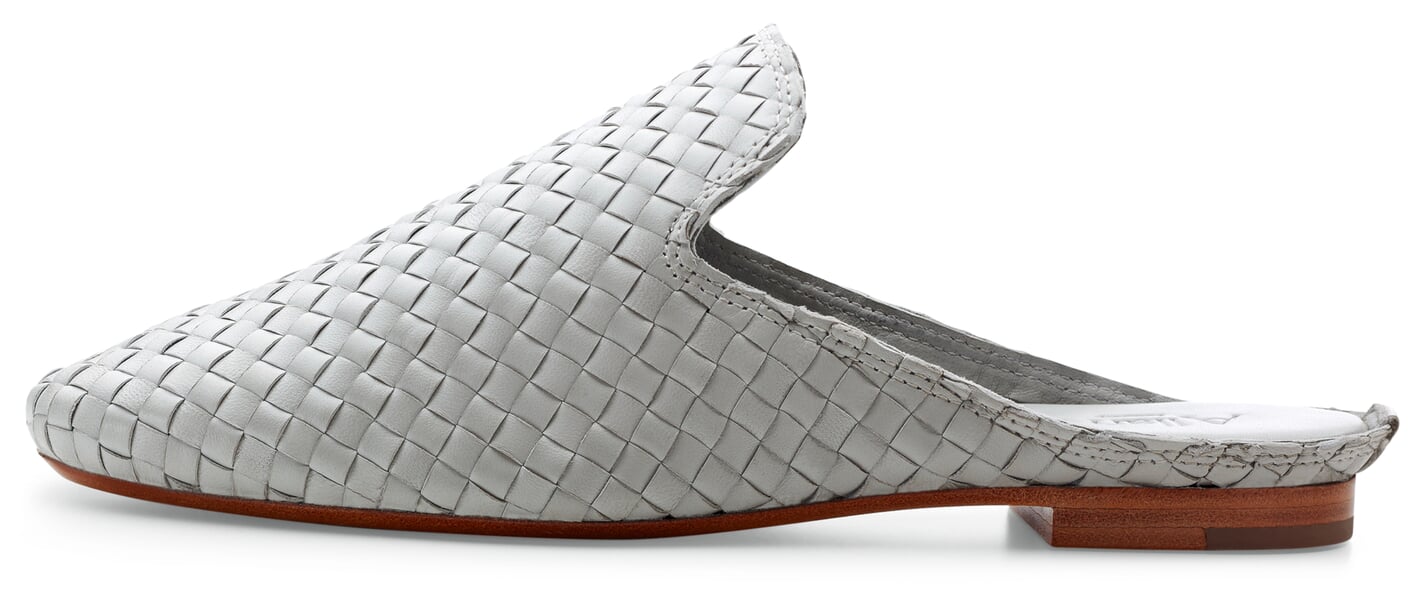 Flettede damerslippers Lysegrå